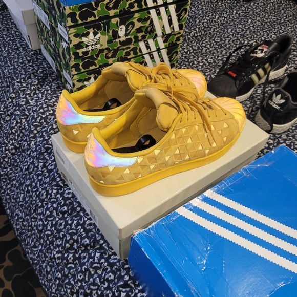 Adidas superstar xeno yellow clam shell toe size 11 aq8182 - Picture 4 of 5
